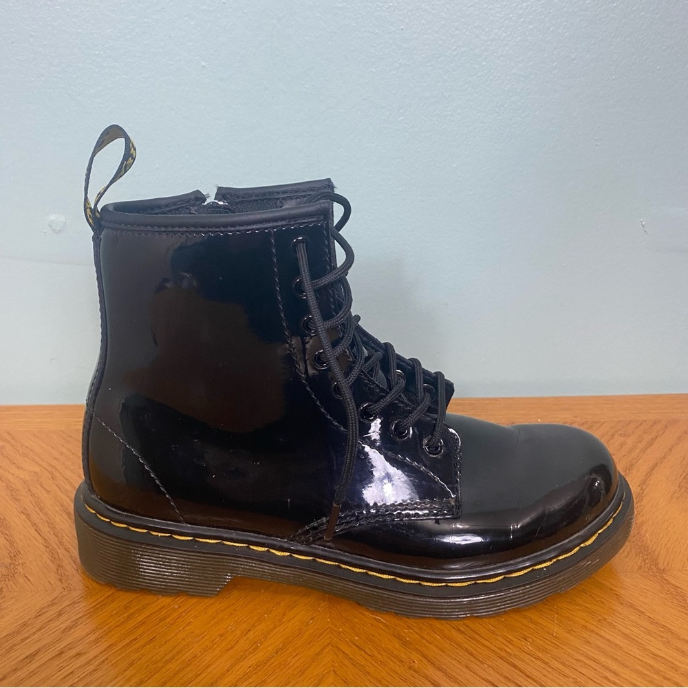 Dr Martens 1460J Patent Leather Lace Up Boots Black Size 3